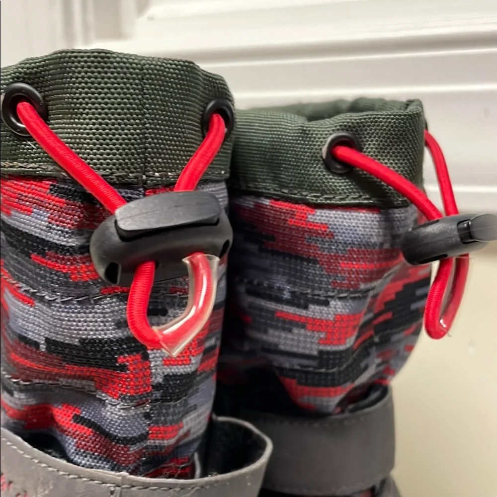 Columbia Kids Rain & Snow Boots - Green and Red